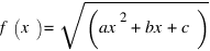 f(x)=sqrt(ax^2+bx+c)